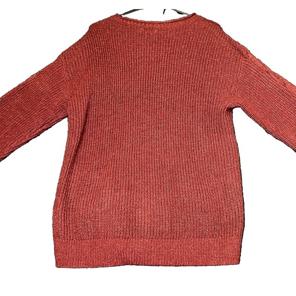 Lauren Conrad Sweater Womens Size Medium‎ Red/Orange Round Neck Knit Acrylic - Picture 3 of 13